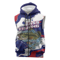 Personalized Largemouth Bass Tournament Fishing Sleeveless Zip Hoodie