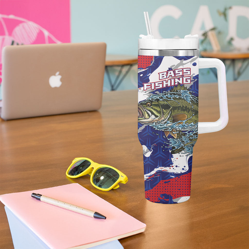 Personalized Largemouth Bass Tournament Fishing Tumbler With Handle