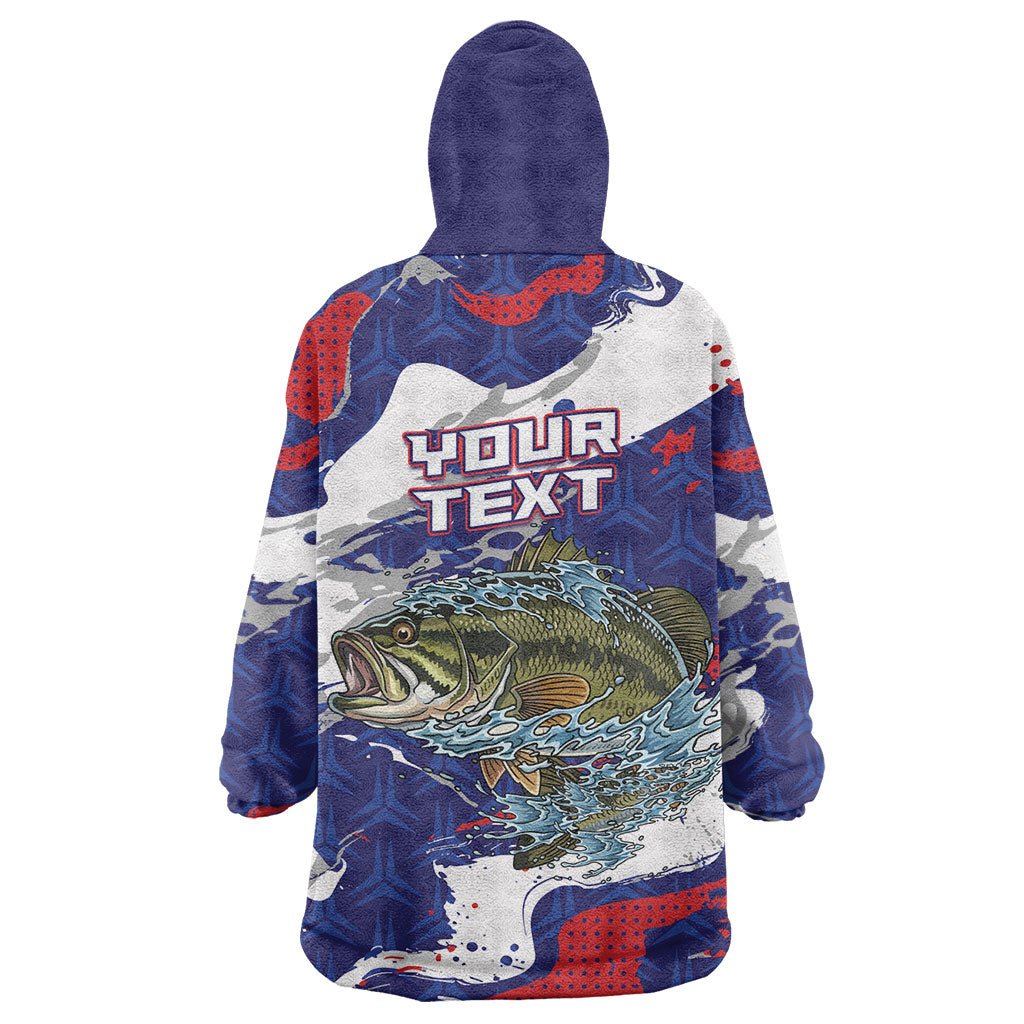 Personalized Largemouth Bass Tournament Fishing Wearable Blanket Hoodie