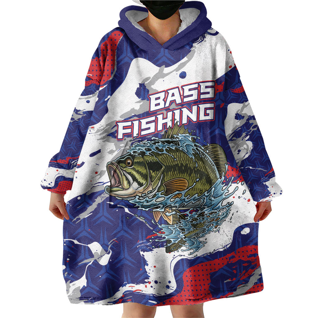 Personalized Largemouth Bass Tournament Fishing Wearable Blanket Hoodie
