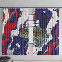 Largemouth Bass Tournament Fishing Window Curtain
