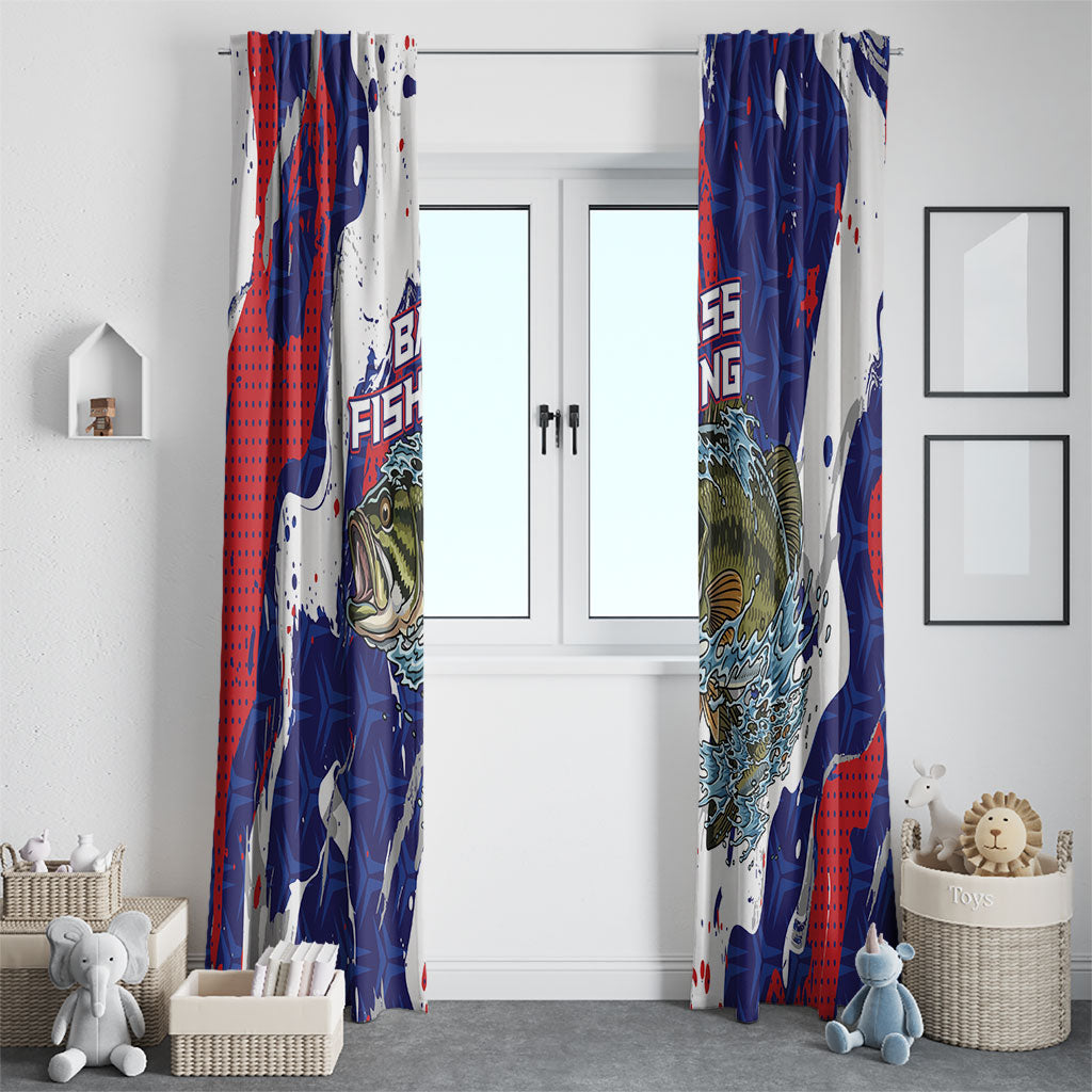 Largemouth Bass Tournament Fishing Window Curtain