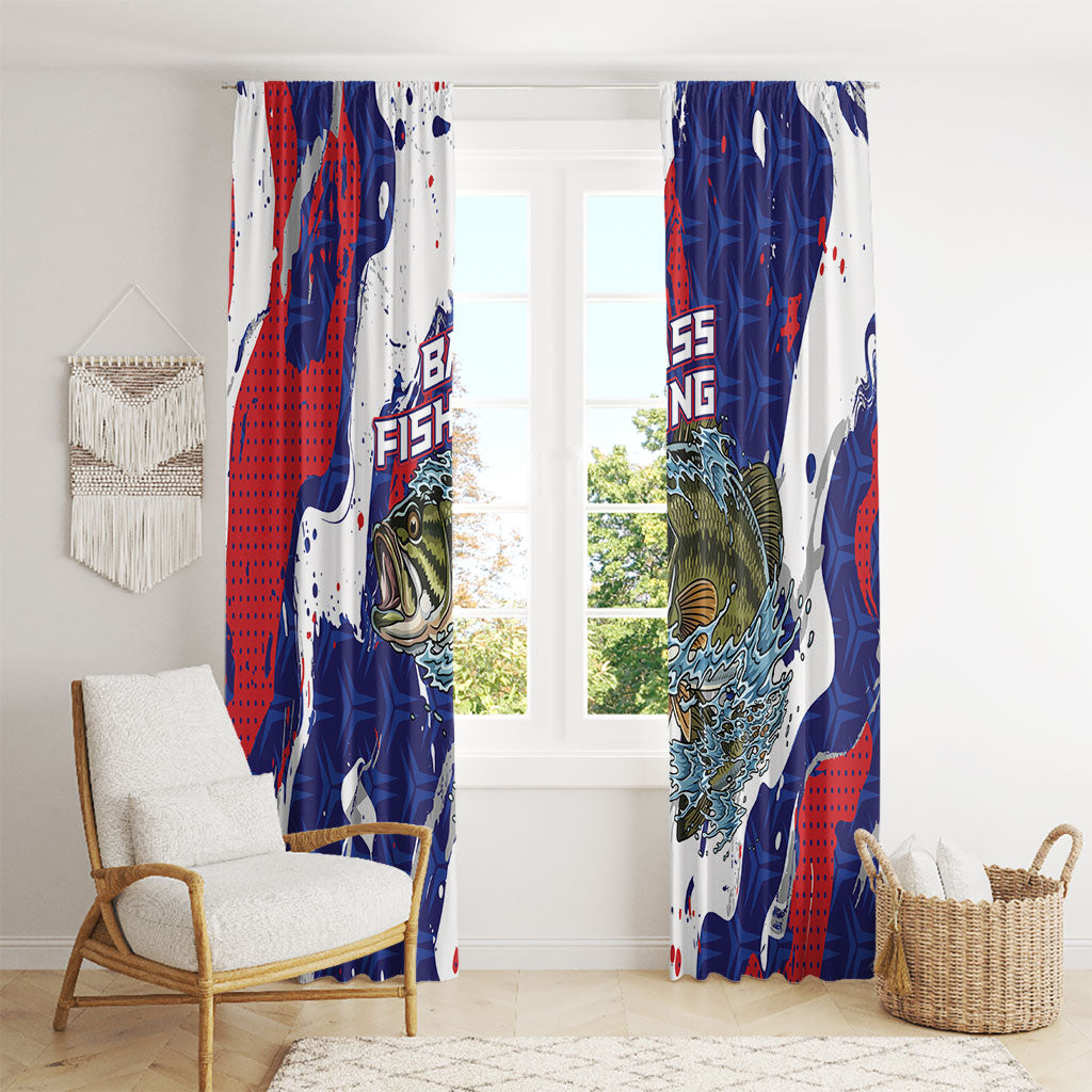Largemouth Bass Tournament Fishing Window Curtain