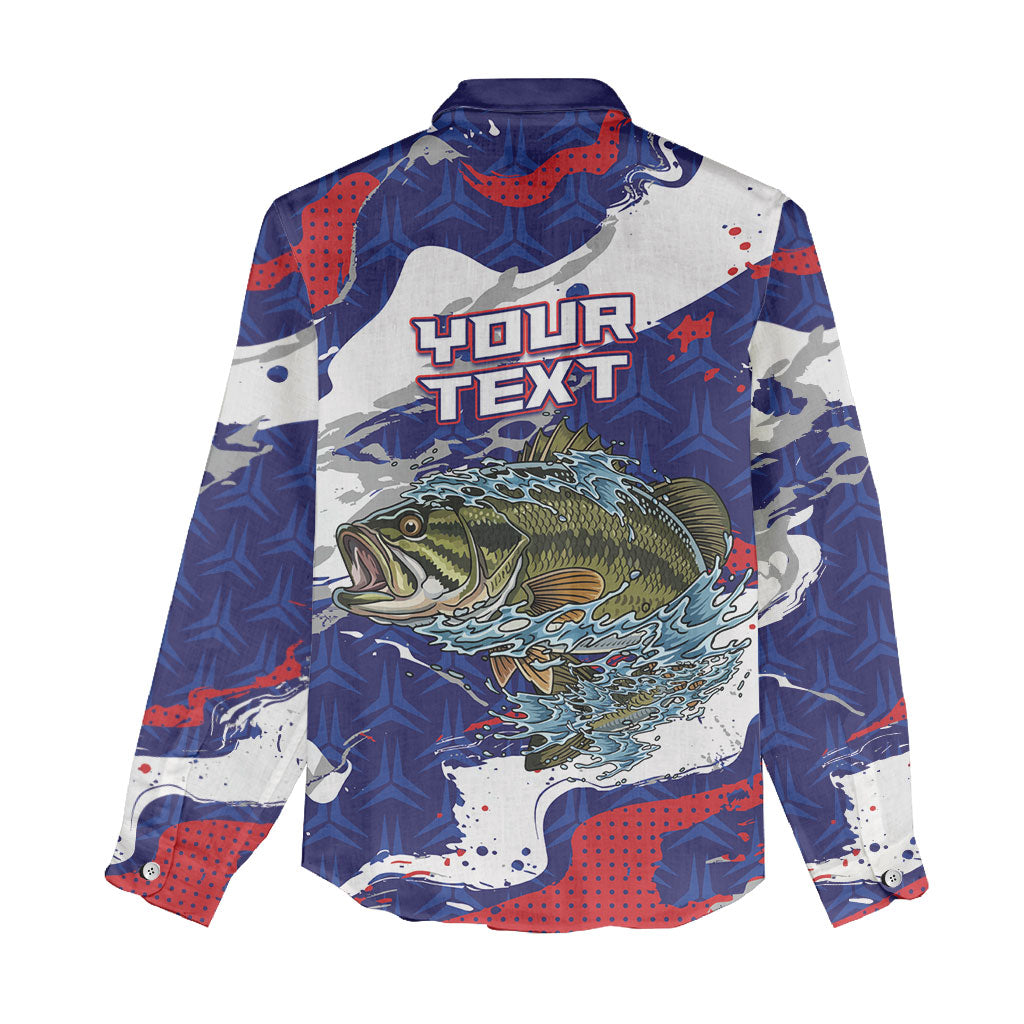 Personalized Largemouth Bass Tournament Fishing Women Casual Shirt