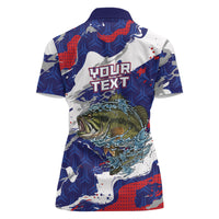 Personalized Largemouth Bass Tournament Fishing Women Polo Shirt