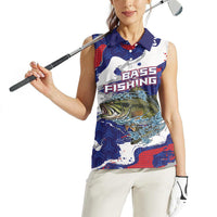 Personalized Largemouth Bass Tournament Fishing Women Sleeveless Polo Shirt