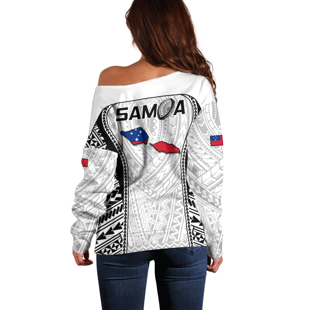 Samoa Rugby Off Shoulder Sweater Go Champions World Cup 2023 Polynesian Unique - Wonder Print Shop