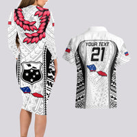 Custom Samoa Rugby Couples Matching Long Sleeve Bodycon Dress and Hawaiian Shirt Go Champions World Cup 2023 Polynesian Unique LT9 - Wonder Print Shop