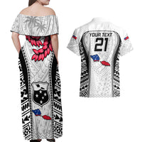 Custom Samoa Rugby Couples Matching Off Shoulder Maxi Dress and Hawaiian Shirt Go Champions World Cup 2023 Polynesian Unique LT9 - Wonder Print Shop