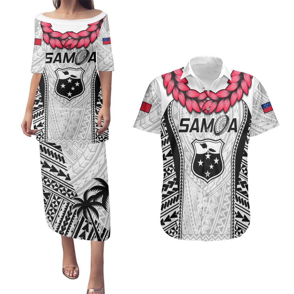 Custom Samoa Rugby Couples Matching Puletasi Dress and Hawaiian Shirt Go Champions World Cup 2023 Polynesian Unique LT9 - Wonder Print Shop