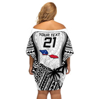 Custom Samoa Rugby Off Shoulder Short Dress Go Champions World Cup 2023 Polynesian Unique - Wonder Print Shop