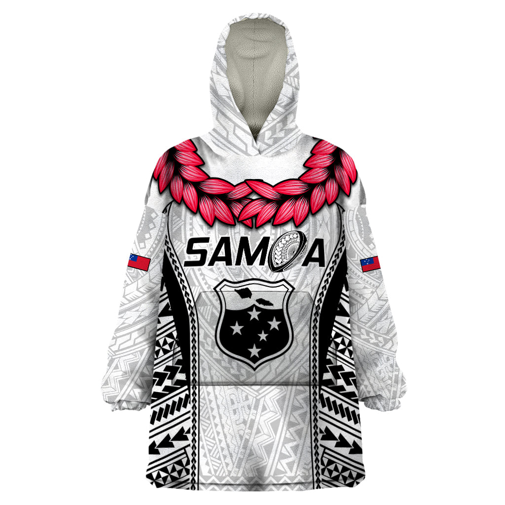 Custom Samoa Rugby Wearable Blanket Hoodie Go Champions World Cup 2023 Polynesian Unique - Wonder Print Shop