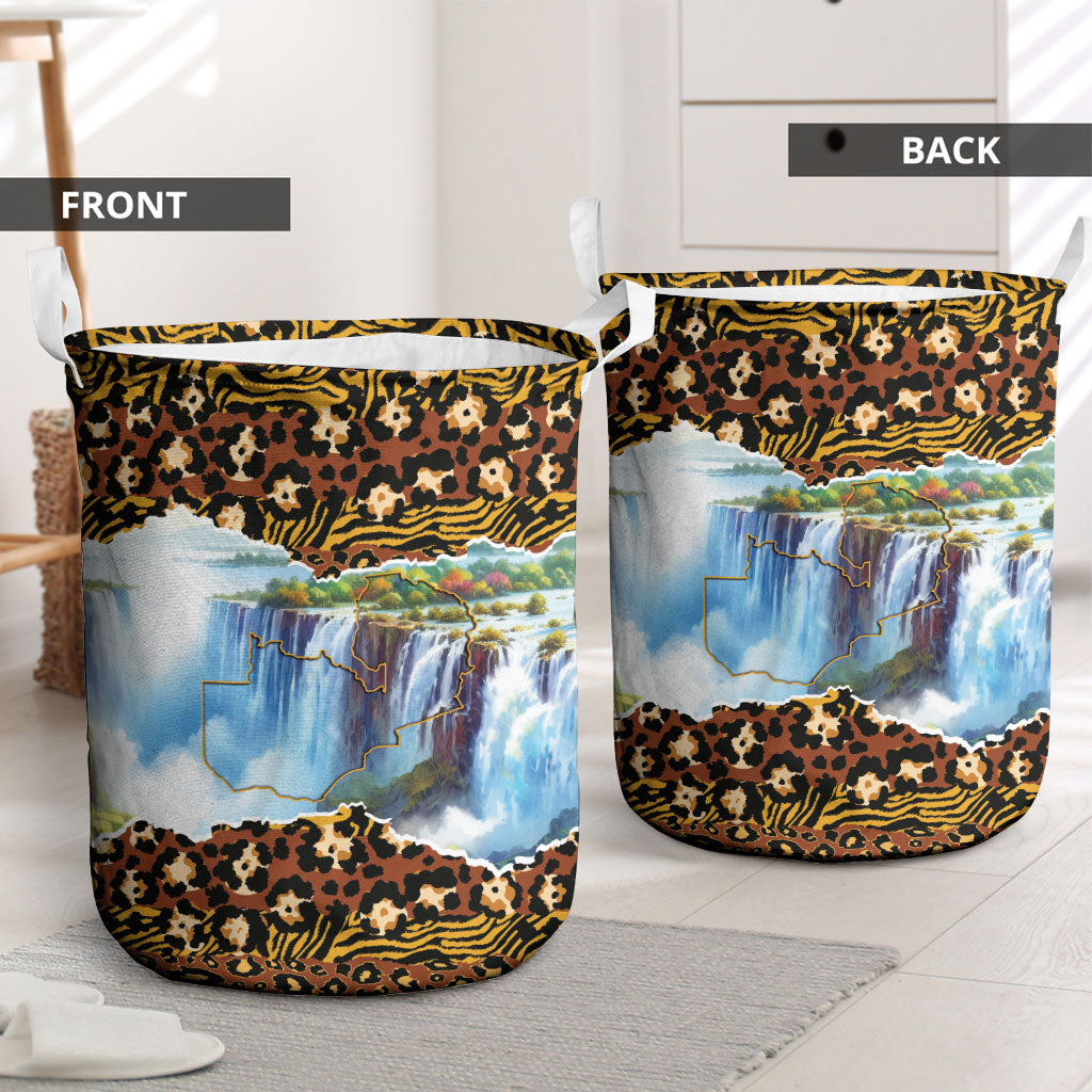 Zambian Heritage Independence 1964 Laundry Basket Traditional African Seamless Pattern