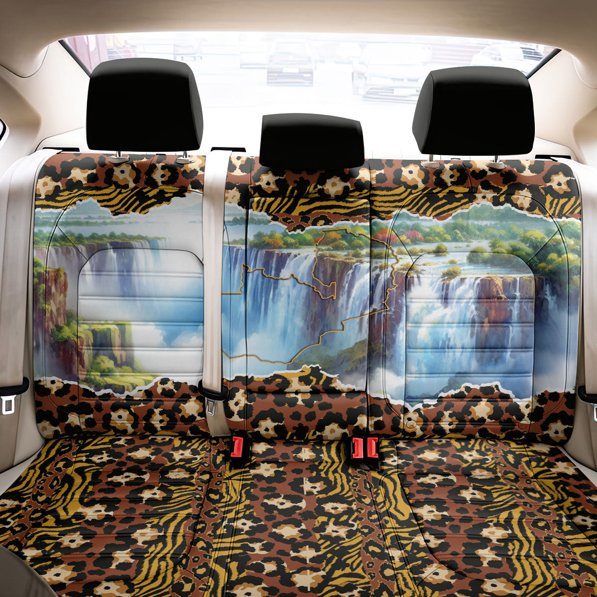 Zambian Heritage Independence 1964 Back Car Seat Cover Traditional African Seamless Pattern