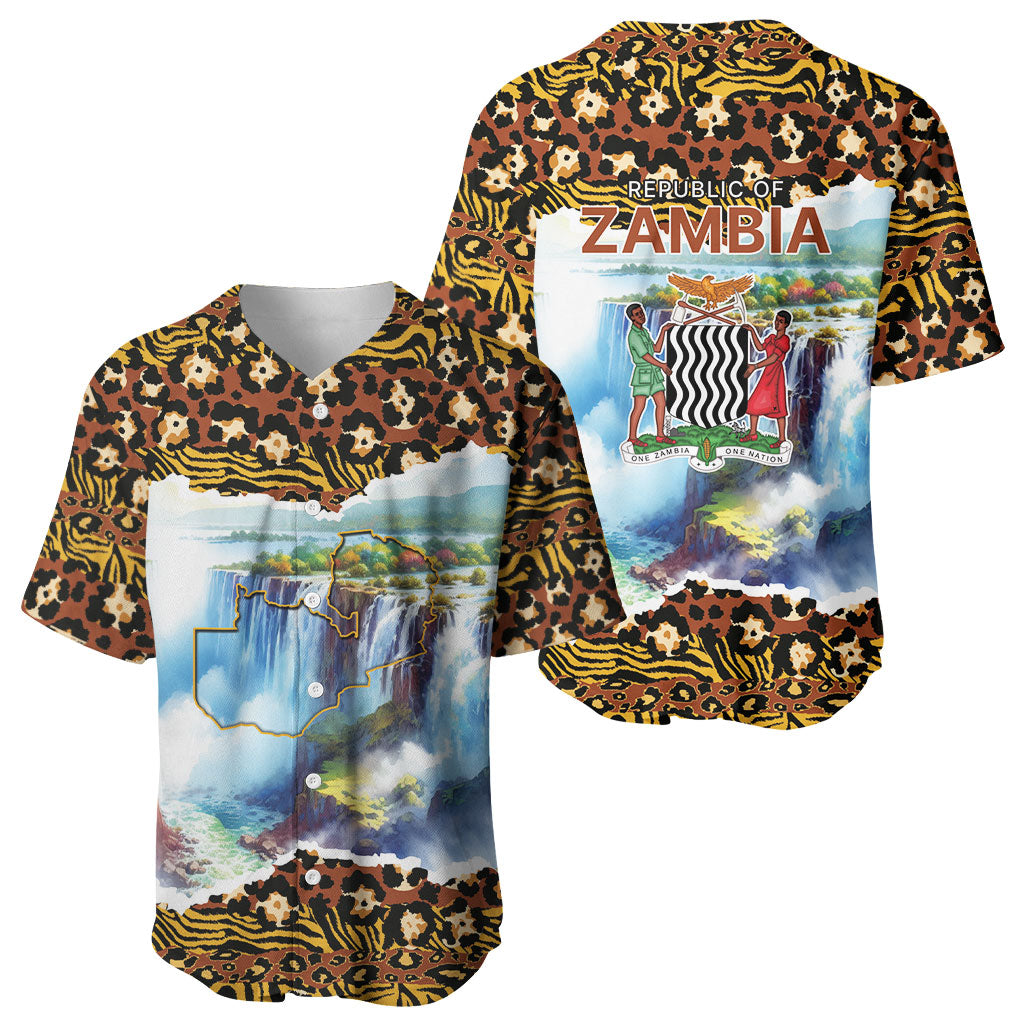 Zambian Heritage Independence 1964 Baseball Jersey Traditional African Seamless Pattern