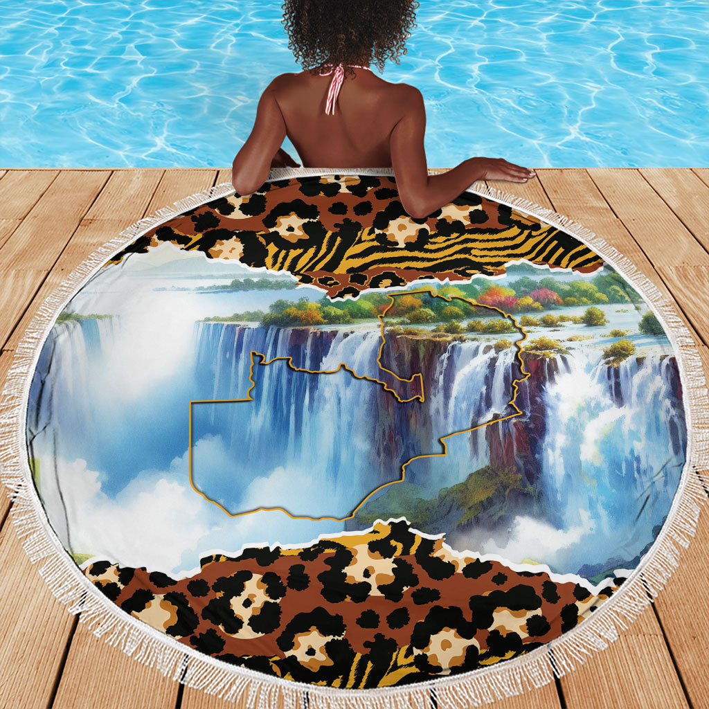 Zambian Heritage Independence 1964 Beach Blanket Traditional African Seamless Pattern