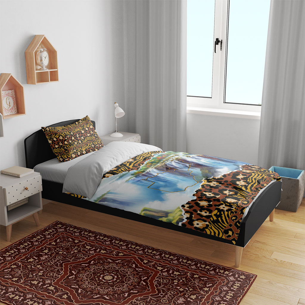 Zambian Heritage Independence 1964 Bedding Set Traditional African Seamless Pattern