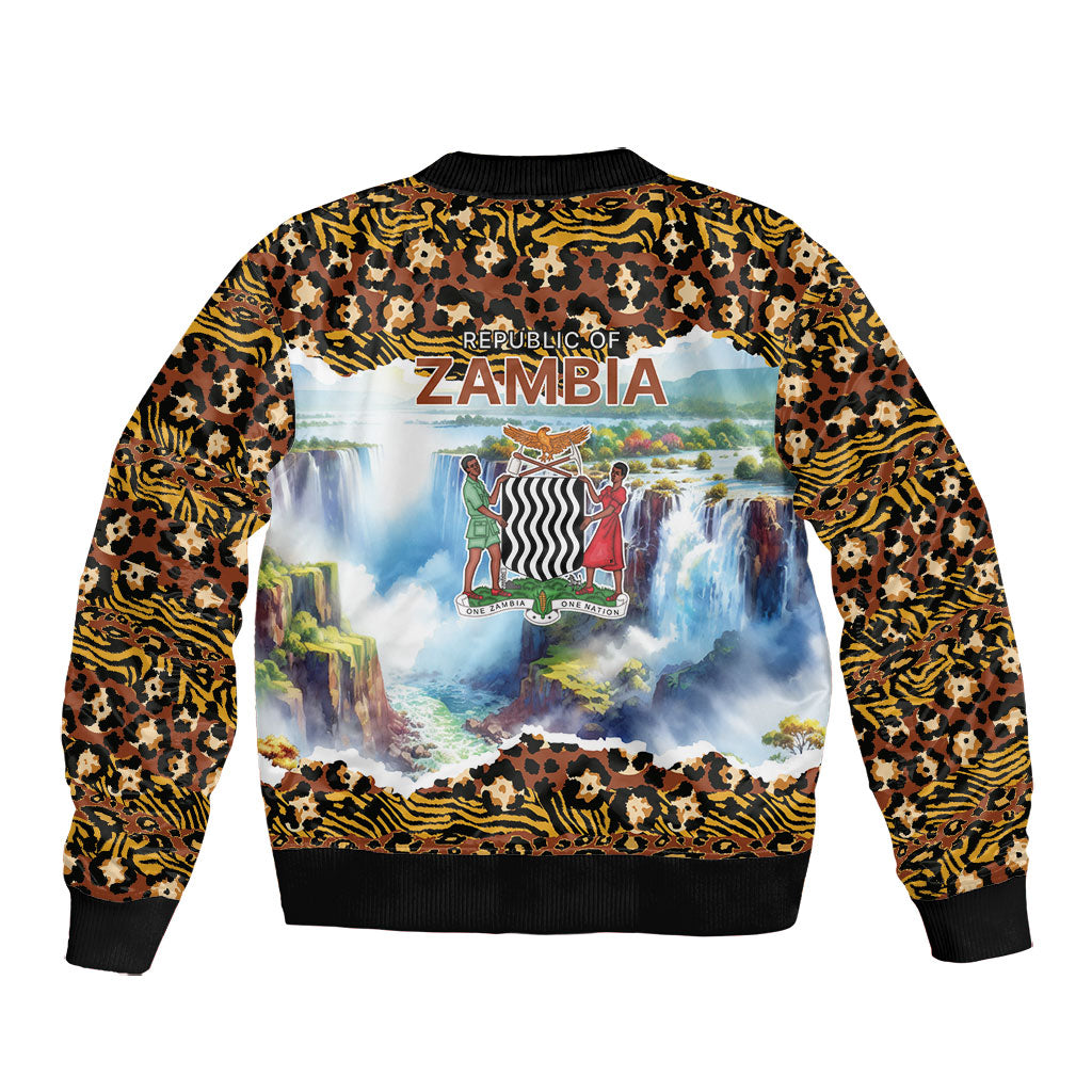 Zambian Heritage Independence 1964 Bomber Jacket Traditional African Seamless Pattern