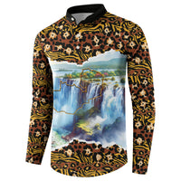 Zambian Heritage Independence 1964 Button Sweatshirt Traditional African Seamless Pattern