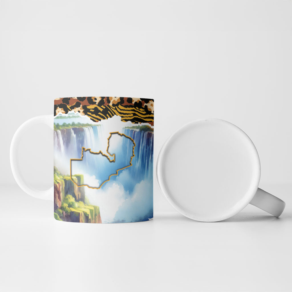 Zambian Heritage Independence 1964 Ceramic Mug Traditional African Seamless Pattern