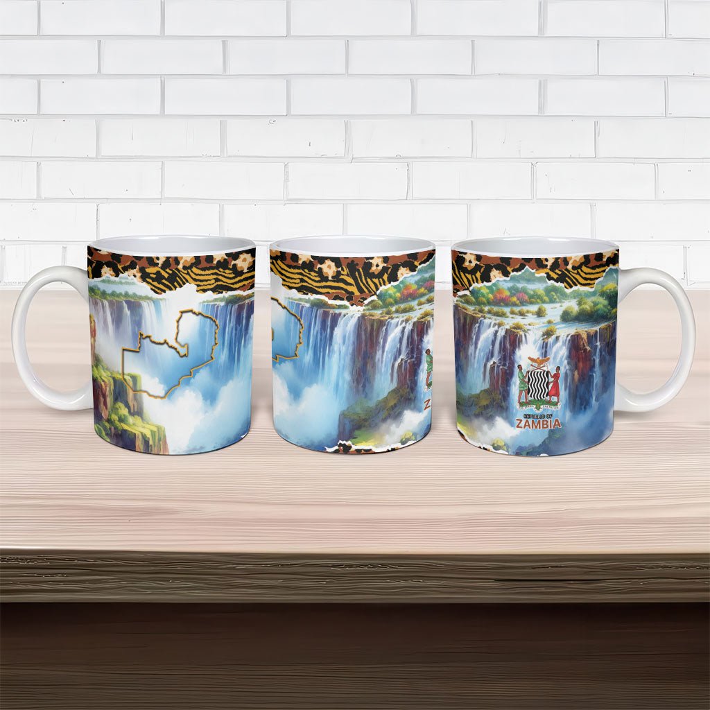 Zambian Heritage Independence 1964 Ceramic Mug Traditional African Seamless Pattern