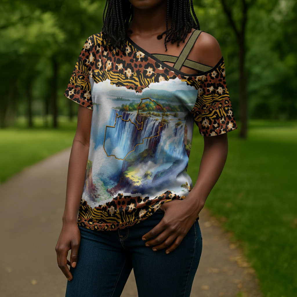 Zambian Heritage Independence 1964 Cross Shoulder Shirt Traditional African Seamless Pattern