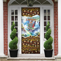 Zambian Heritage Independence 1964 Door Cover Traditional African Seamless Pattern