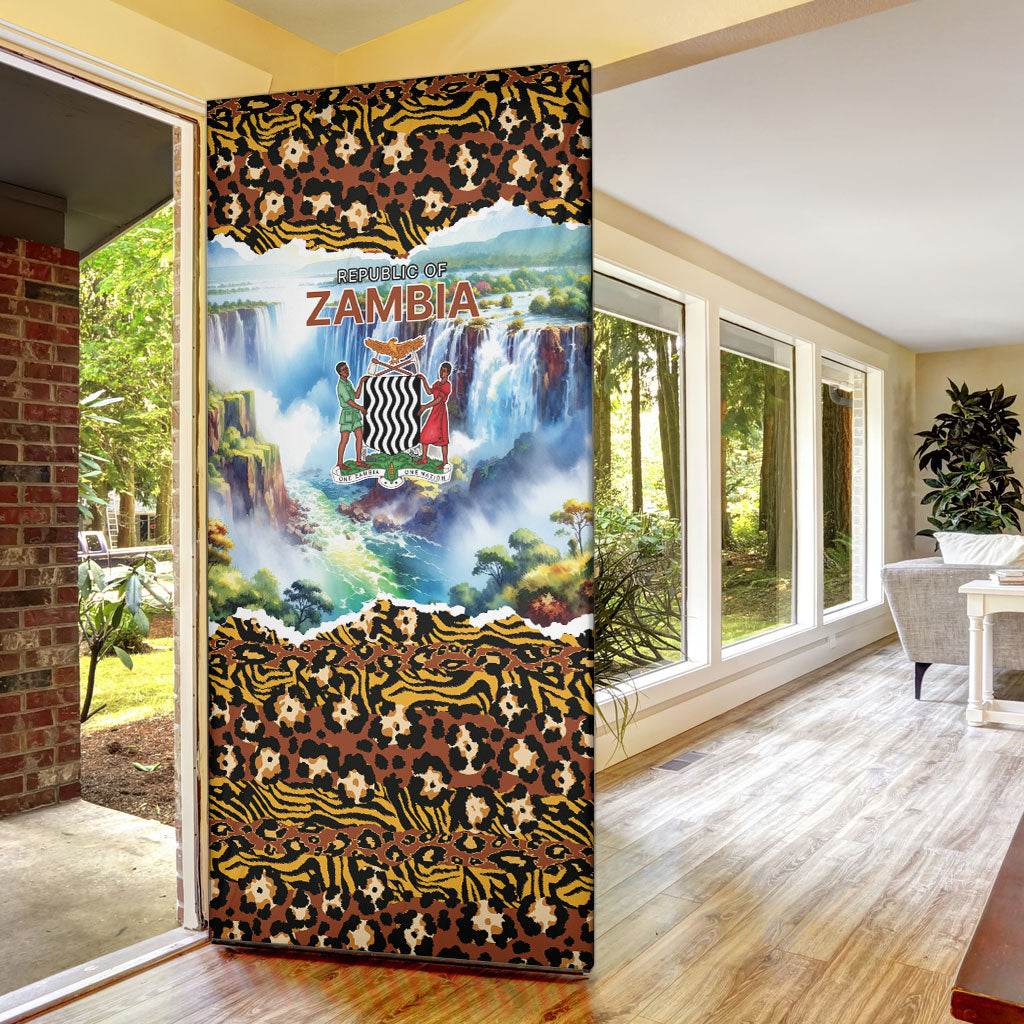 Zambian Heritage Independence 1964 Door Cover Traditional African Seamless Pattern