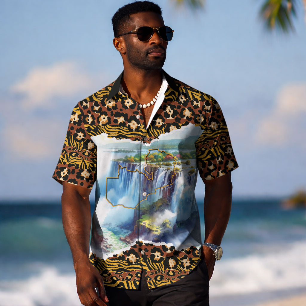 Zambian Heritage Independence 1964 Hawaiian Shirt Traditional African Seamless Pattern