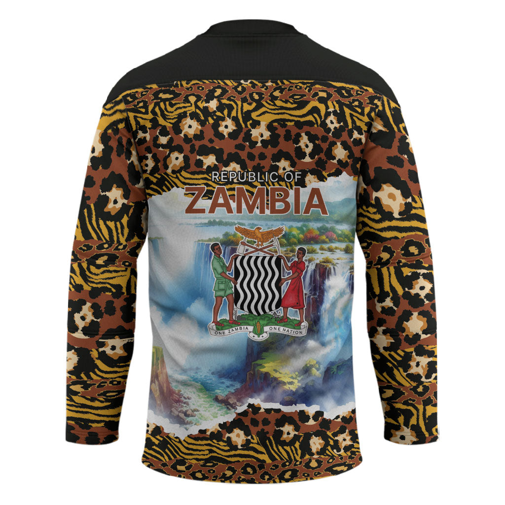Zambian Heritage Independence 1964 Hockey Jersey Traditional African Seamless Pattern