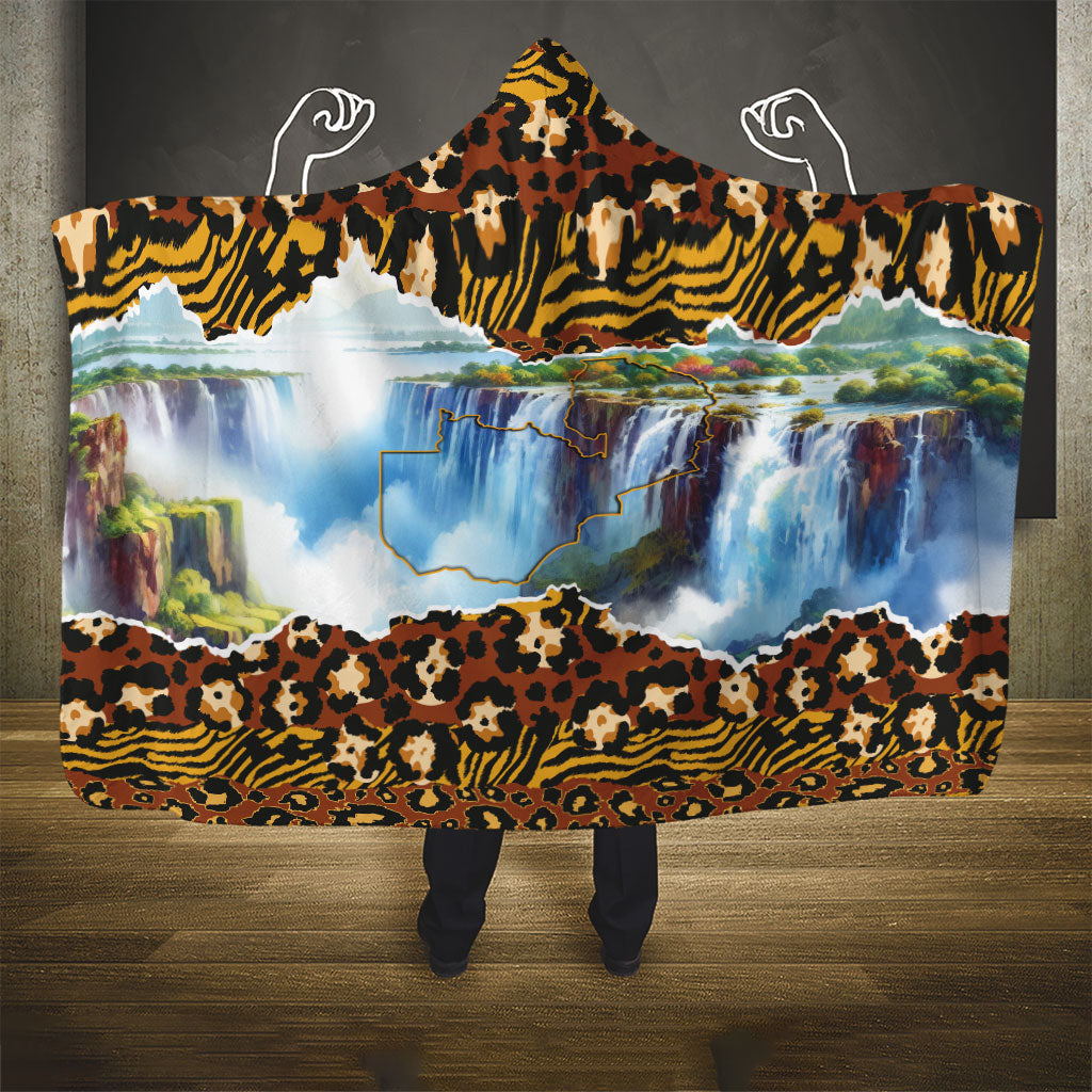 Zambian Heritage Independence 1964 Hooded Blanket Traditional African Seamless Pattern