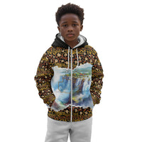 Zambian Heritage Independence 1964 Kid Hoodie Traditional African Seamless Pattern