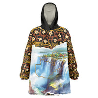 Zambian Heritage Independence 1964 Kid Wearable Blanket Hoodie Traditional African Seamless Pattern