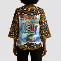 Zambian Heritage Independence 1964 Kimono Sleeve Blouse Traditional African Seamless Pattern