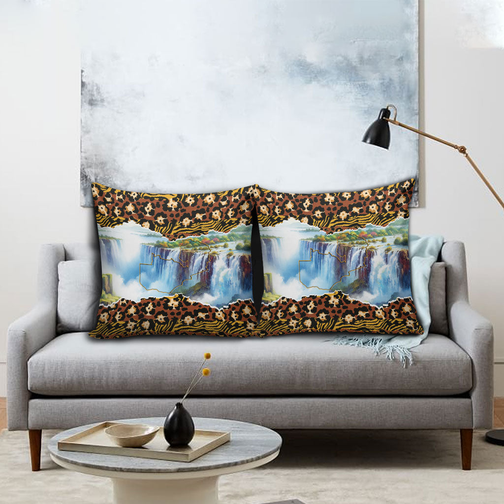 Zambian Heritage Independence 1964 Pillow Cover Traditional African Seamless Pattern