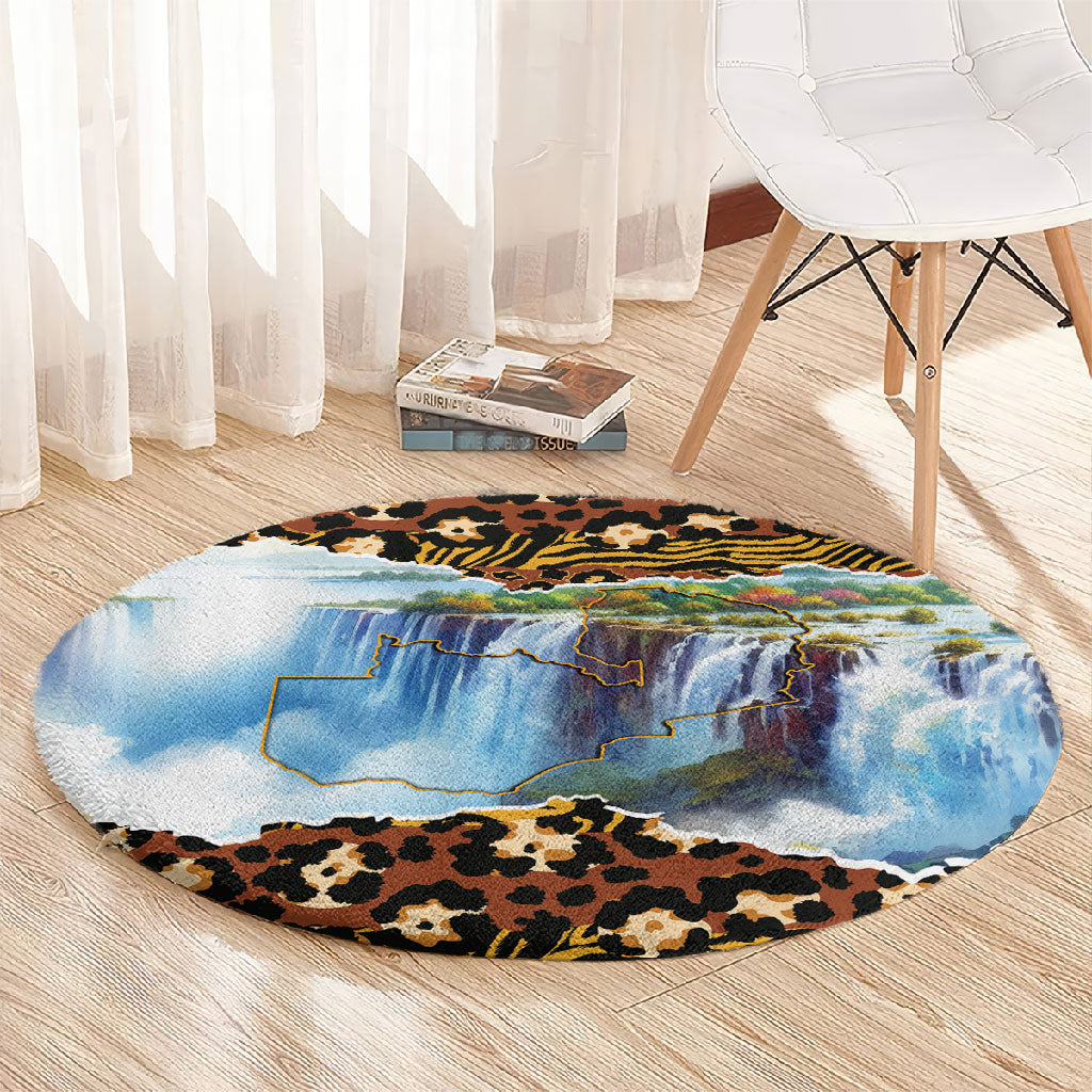 Zambian Heritage Independence 1964 Round Carpet Traditional African Seamless Pattern