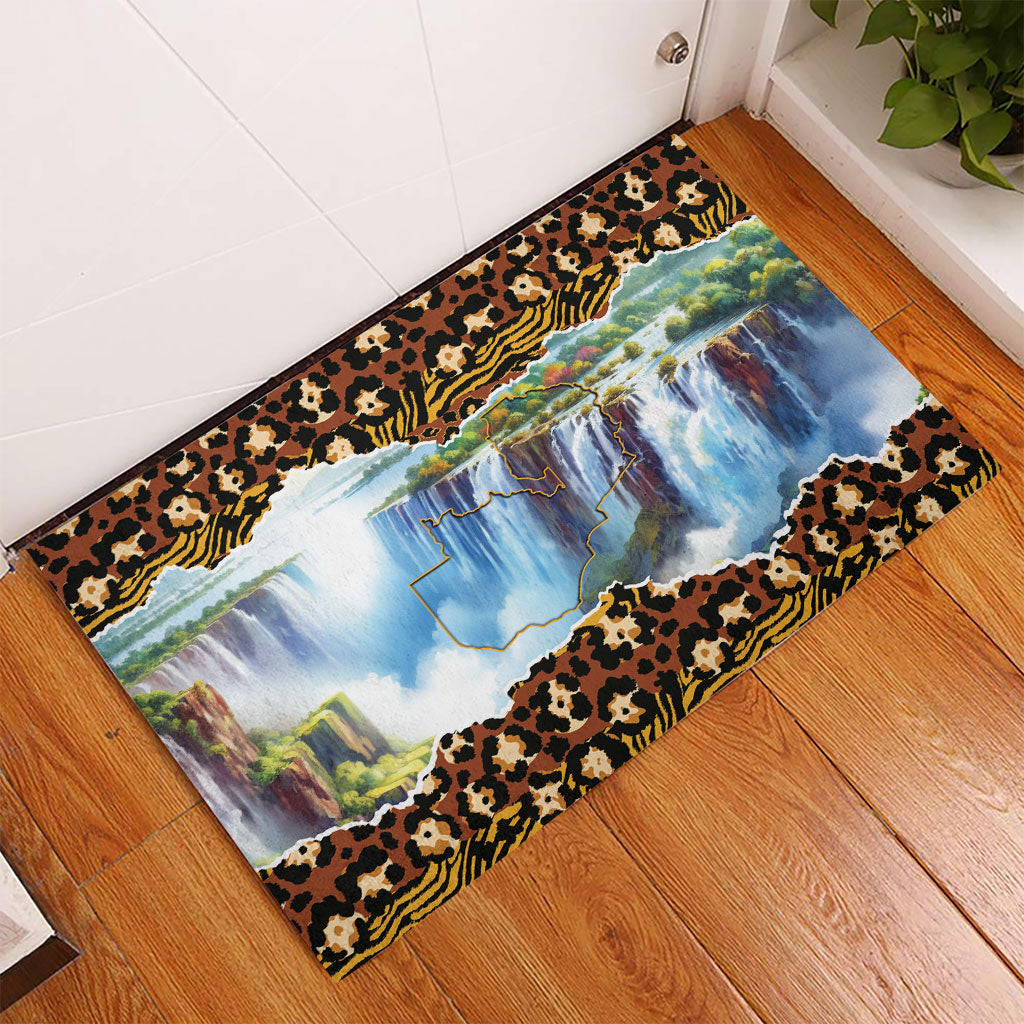 Zambian Heritage Independence 1964 Rubber Doormat Traditional African Seamless Pattern