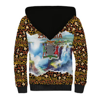 Zambian Heritage Independence 1964 Sherpa Hoodie Traditional African Seamless Pattern