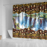 Zambian Heritage Independence 1964 Shower Curtain Traditional African Seamless Pattern