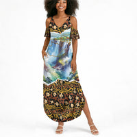 Zambian Heritage Independence 1964 Summer Maxi Dress Traditional African Seamless Pattern
