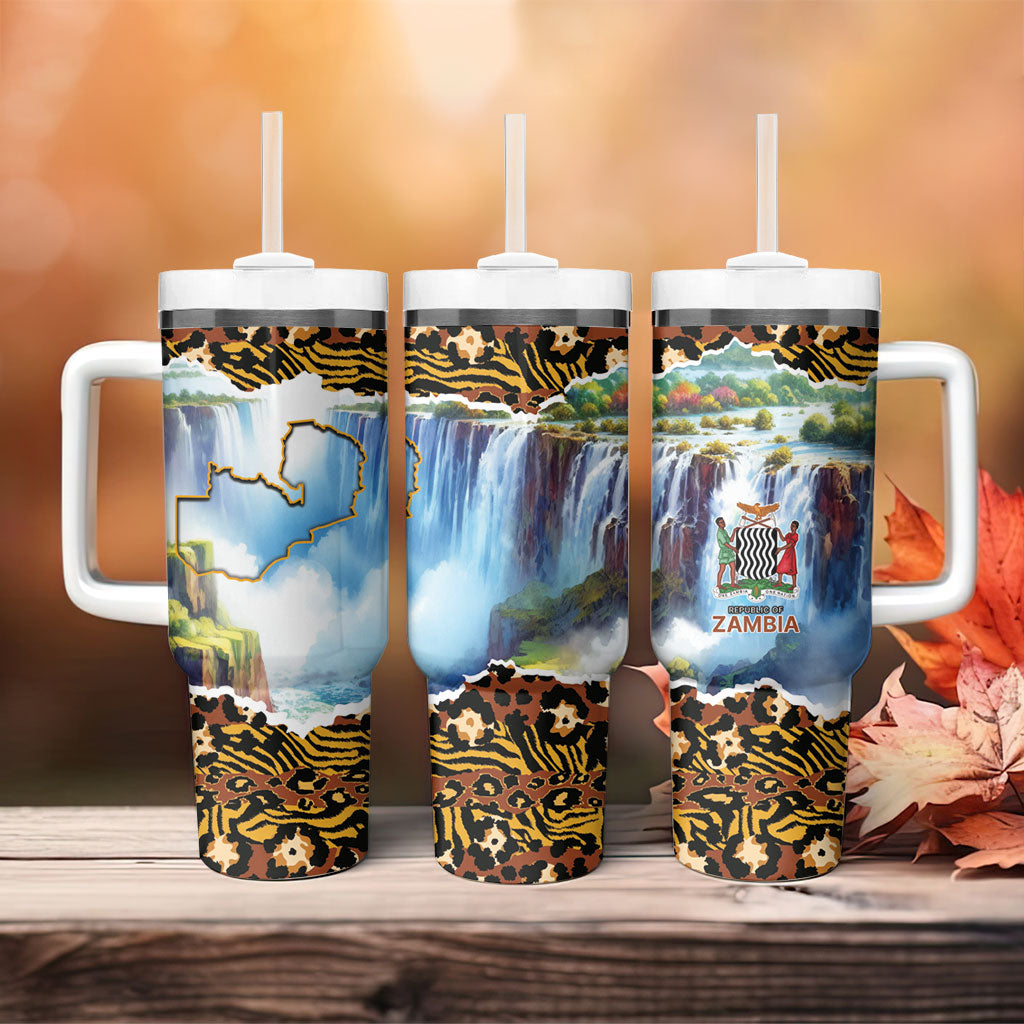 Zambian Heritage Independence 1964 Tumbler With Handle Traditional African Seamless Pattern