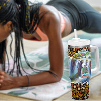 Zambian Heritage Independence 1964 Tumbler With Handle Traditional African Seamless Pattern
