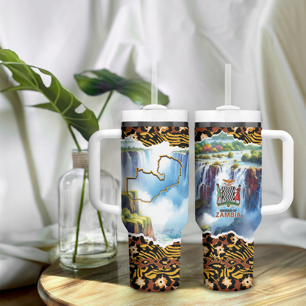 Zambian Heritage Independence 1964 Tumbler With Handle Traditional African Seamless Pattern