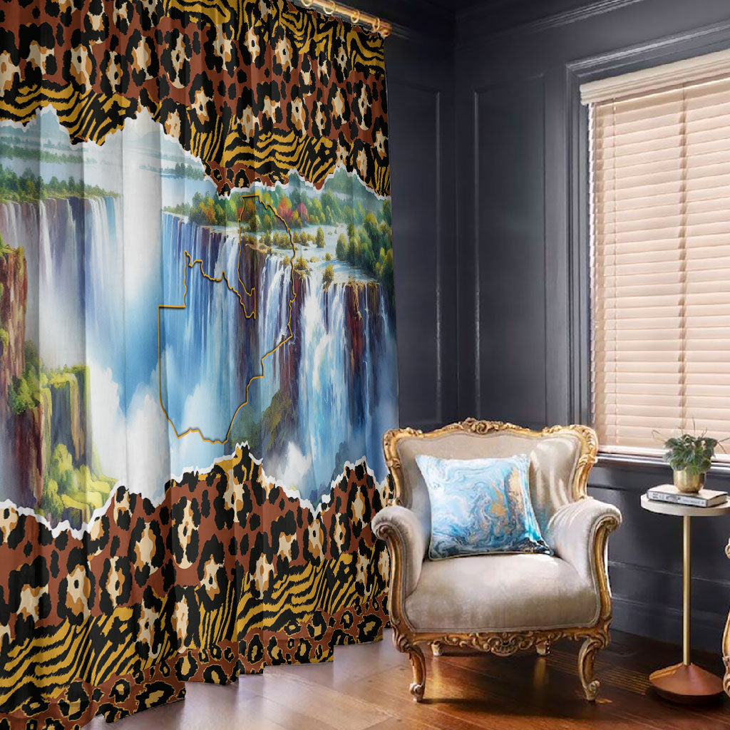 Zambian Heritage Independence 1964 Window Curtain Traditional African Seamless Pattern