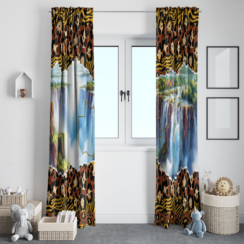 Zambian Heritage Independence 1964 Window Curtain Traditional African Seamless Pattern