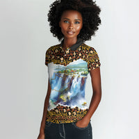 Zambian Heritage Independence 1964 Women Polo Shirt Traditional African Seamless Pattern