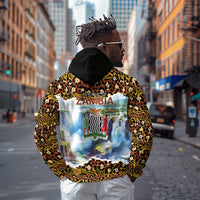 Zambian Heritage Independence 1964 Zip Hoodie Traditional African Seamless Pattern