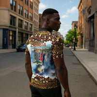 Zambian Heritage Independence 1964 Zipper Polo Shirt Traditional African Seamless Pattern