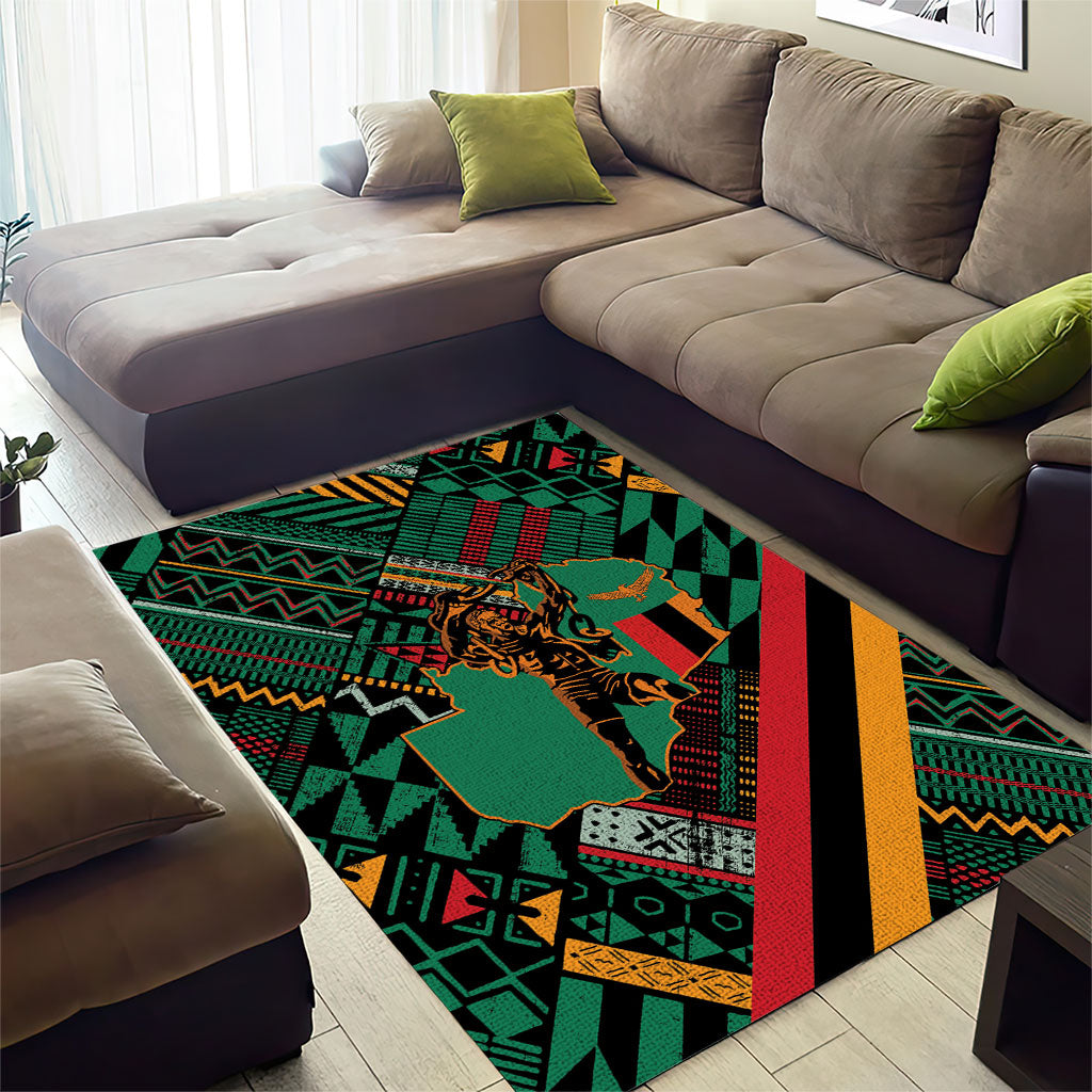 Zambia Victoria Falls Area Rug Indigenous Wild Animal Skins Tribal Patchwork