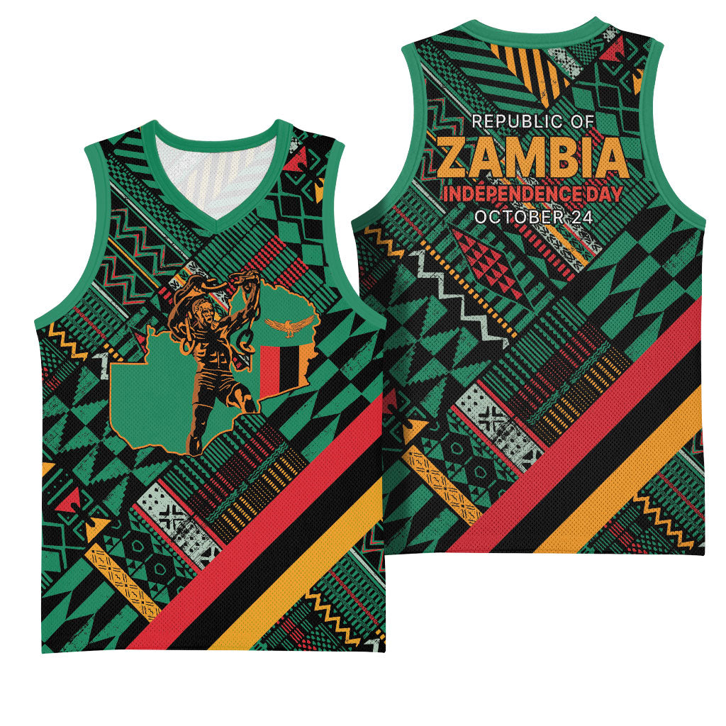 Zambia Victoria Falls Basketball Jersey Indigenous Wild Animal Skins Tribal Patchwork